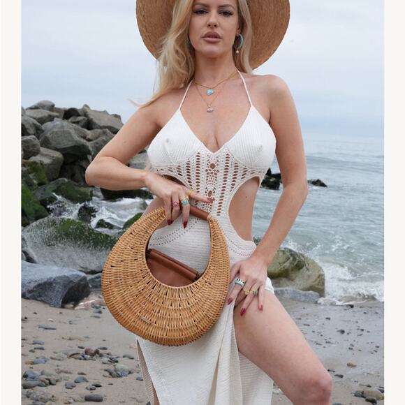 Ramla Ocean Perfect summer bag 100% Raffia100% Vegan Leather - Picture 5 of 8